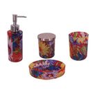 Kit Banheiro De Vidro Colorido 4 Pcs Gg 13cm X 9cm X 3cm G 7