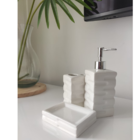 Kit Banheiro Decorado Lavabo Moderno Saboneteira Porcelana Br