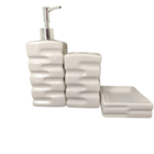 Kit Banheiro Decorado Lavabo Moderno Saboneteira Porcelana Br