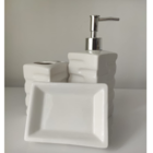 Kit Banheiro Decorado Lavabo Moderno Saboneteira Porcelana Br