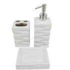 Kit Banheiro Decorado Lavabo Moderno Saboneteira Porcelana Br