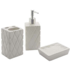 Kit Banheiro Decorado Lavabo Moderno Saboneteira Porcelana Br