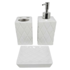 Kit Banheiro Decorado Lavabo Moderno Saboneteira Porcelana Br