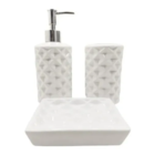 Kit Banheiro Decorado Lavabo Moderno Saboneteira Porcelana Br