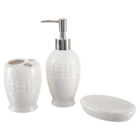 Kit Banheiro Decorado Lavabo Moderno Saboneteira Porcelana Br