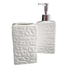 Kit Banheiro Decorado Lavabo Moderno Saboneteira Porcelana Br