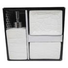 Kit Banheiro Decorado Lavabo Moderno Saboneteira Porcelana Br