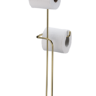 Kit Banheiro Dourado Future Porta Papel Higiênico Chao Porta