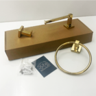 Kit Banheiro Dourado Quadrado