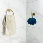 Kit Banheiro Dourado Quadrado