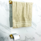 Kit Banheiro Dourado Quadrado