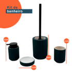 Kit Banheiro Em Cerâmica Canelada Verde 4 Pçs Oikos Unica U