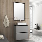Kit Banheiro Gabinete Com Cuba E Espelheira 60cm Urban Argent