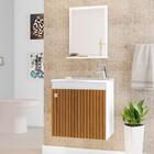 Kit Banheiro Gabinete Suspenso 46cm Pia Com Espelho Siena Bra