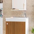 Kit Banheiro Gabinete Suspenso 46cm Pia Com Espelho Siena Bra