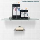 Kit Banheiro Inox Escovado Porta Shampoo Porta Sabonete Box L