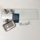 Kit Banheiro Inox Escovado Porta Shampoo Porta Sabonete Box L