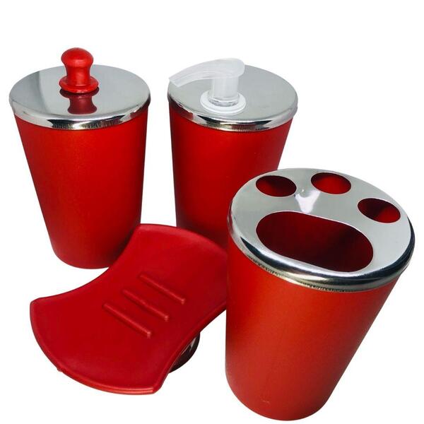 Kit Banheiro Inox Lavabo Kit Acessórios Banheiro - 4 Peças Ve