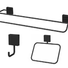 Kit Banheiro Lavabo 03 Peças Acessórios Preto