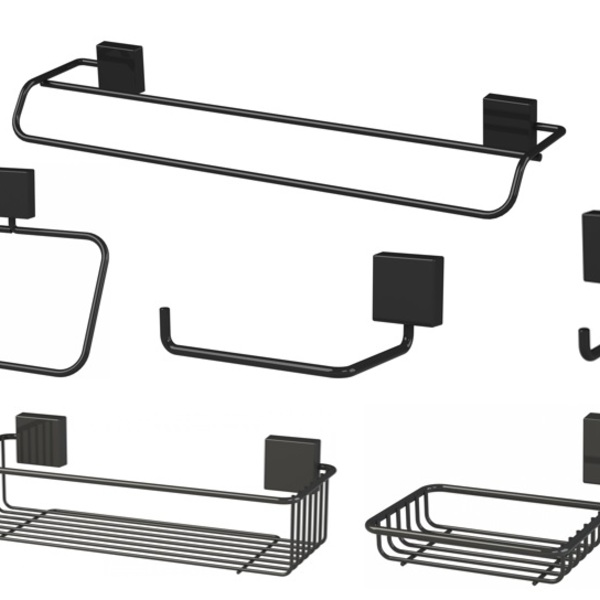 Kit Banheiro Lavabo 06 Peças Acessorios Para Banheiro Preto