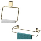 Kit Banheiro Lavabo 2 Peças Dourado Future Porta Toalha Banho