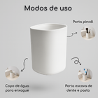 Kit Banheiro Lavabo 3 Peças Porta Escova Dente Sabonete Algod