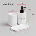 Kit Banheiro Lavabo 3 Peças Porta Escova Dente Sabonete Algod