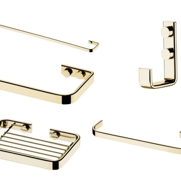 Kit Banheiro Lavabo 5 Peças Dourado Future Toalheiro De 60 E