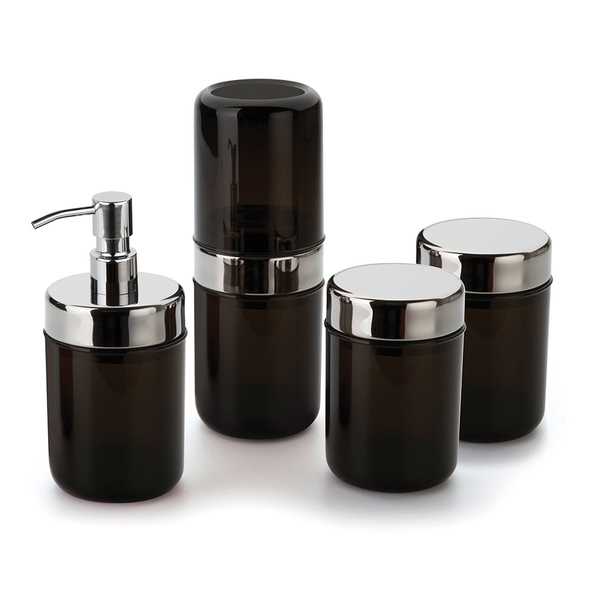 Kit Banheiro Lavabo Acquaset Ônix 4 peças Forma