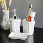 Kit Banheiro Lavabo Branco Com Dispenser 3 Peças 4487