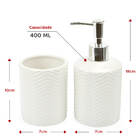 Kit Banheiro Lavabo Chevron Relevo 2 Peças Branco