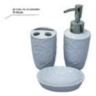 Kit Banheiro Lavabo Conjunto Sabonete Líquido Saboneteira