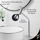 Kit Banheiro Lavabo Cromado + Torneira + Vávula Click + Ducha