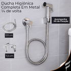 Kit Banheiro Lavabo Cromado Torneira + Vávula Click + Ducha H