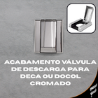 Kit Banheiro Lavabo Cromado Torneira + Vávula Click + Ducha H