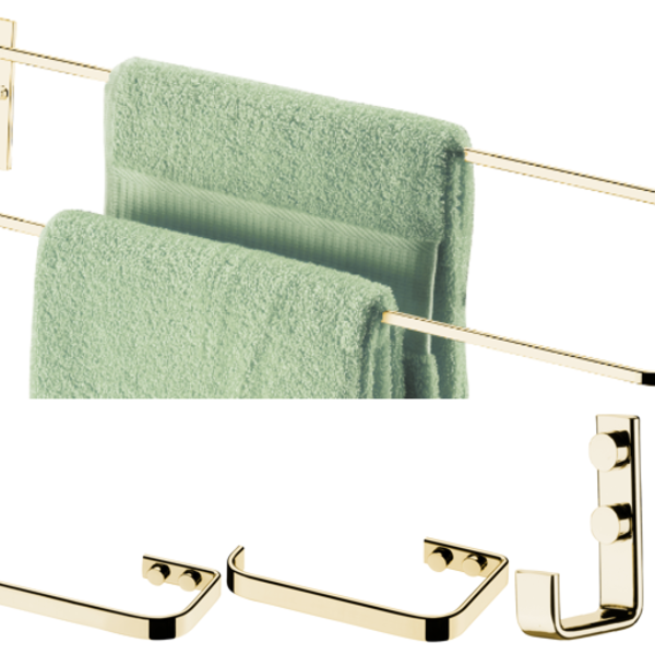 Kit Banheiro Lavabo Dourado 04 Peças Future Porta Toalha Dupl