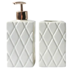 Kit Banheiro Lavabo Pia Decorado Moderno Organizador 2 Peças