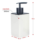 Kit Banheiro Lavabo Porcelana 2 Peças Quadrado Black & White