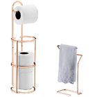 Kit Banheiro Lavabo Rose Gold 02 Peças, Porta Toalha Bancada