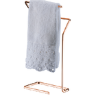 Kit Banheiro Lavabo Rose Gold 02 Peças, Porta Toalha Bancada