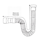 Kit Banheiro Lavabo Sifão 72cm + Valvula Cromada Abs 7/8 + En