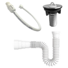 Kit Banheiro Lavabo Sifão 72cm + Valvula Cromada Abs 7/8 + En