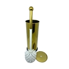 Kit Banheiro Lixeira Dourada 3l E Escova Sanitária France Fin