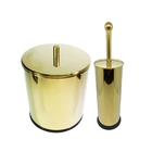 Kit Banheiro Lixeira Dourada 3l E Escova Sanitária France Fin