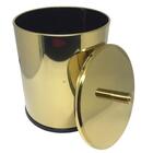 Kit Banheiro Lixeira Dourada 5l E Escova Sanitária France Fin