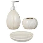 Kit Banheiro Organizador Bancada Acessórios Porcelana Branca