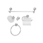 Kit Banheiro Plástico 5 Peças Cristal - Bello Bagno