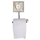 Kit Banheiro Porta Papel Higiênico Toalheiro Flor Branca