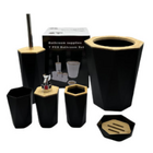 Kit Banheiro Porta Sabonete  Escova Algodão Lixeira Escova Sa