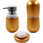 Kit Banheiro Porta Sabonete Líquido Escova Saboneteira - Dour